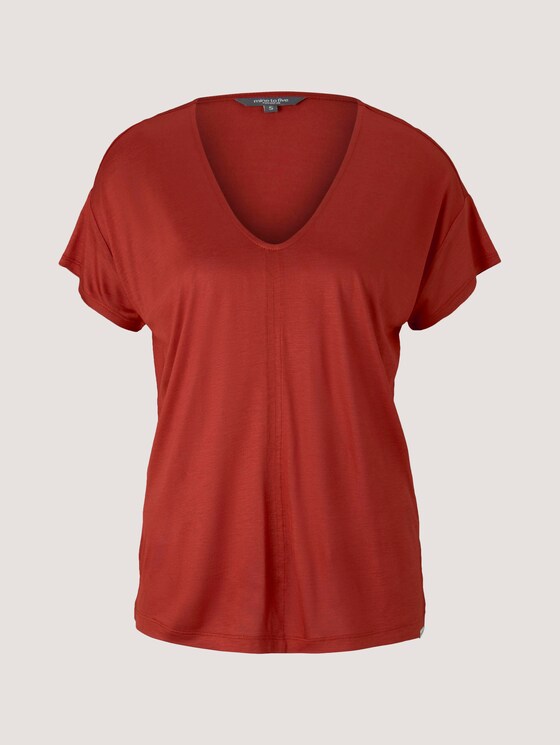 T-Shirt mit V-Ausschnitt - Frauen - Rooibos Orange T-Shirt mit V-Ausschnitt - Frauen - Rooibos Orange - 7 - Mine to five