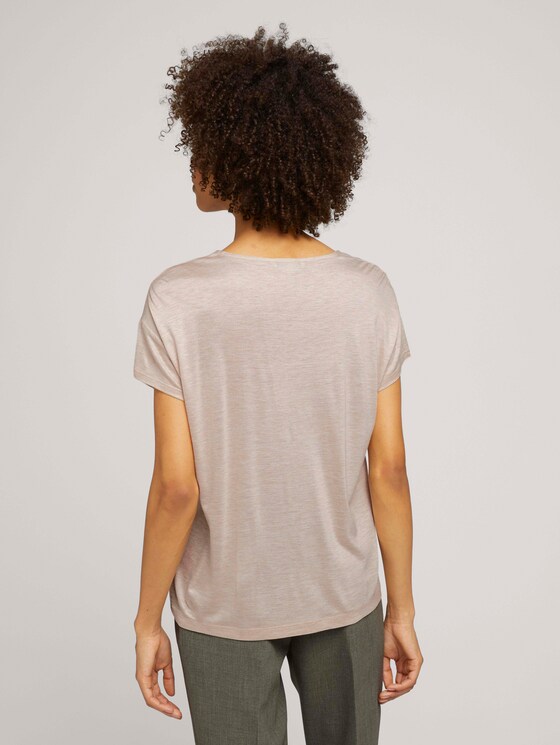 T-Shirt mit V-Ausschnitt - Frauen - cream toffee melange T-Shirt mit V-Ausschnitt - Frauen - cream toffee melange - 2 - Mine to five