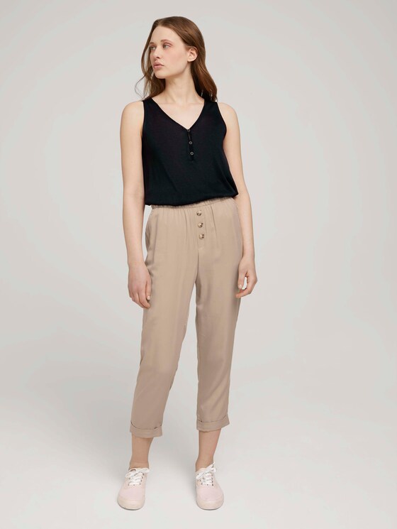 Fließendes Top mit Knopfleiste - Frauen - deep black Fließendes Top mit Knopfleiste - Frauen - deep black - 3 - TOM TAILOR Denim