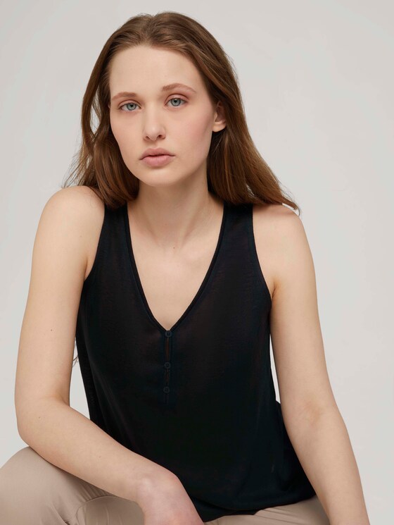 Fließendes Top mit Knopfleiste - Frauen - deep black Fließendes Top mit Knopfleiste - Frauen - deep black - 5 - TOM TAILOR Denim