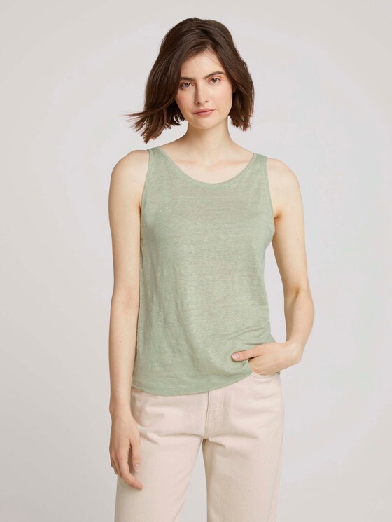 Loose Fit Top mit Leinen - Frauen - light dusty green Loose Fit Top mit Leinen - Frauen - light dusty green - 1 - TOM TAILOR Denim