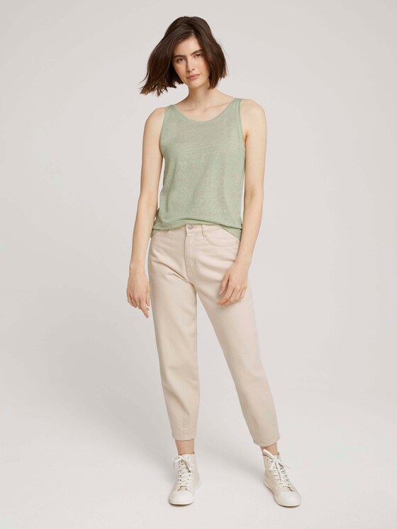 Loose Fit Top mit Leinen - Frauen - light dusty green Loose Fit Top mit Leinen - Frauen - light dusty green - 3 - TOM TAILOR Denim