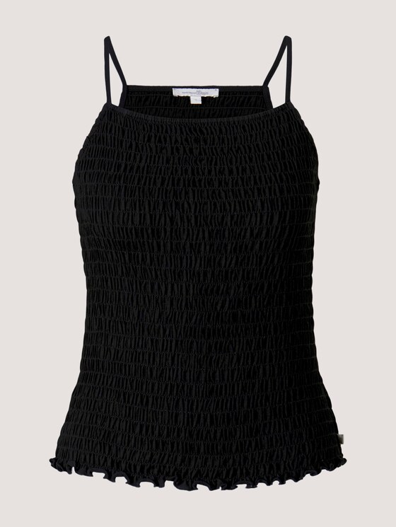 Rüschen Top mit Spaghettiträgern - Frauen - deep black Rüschen Top mit Spaghettiträgern - Frauen - deep black - 7 - TOM TAILOR Denim
