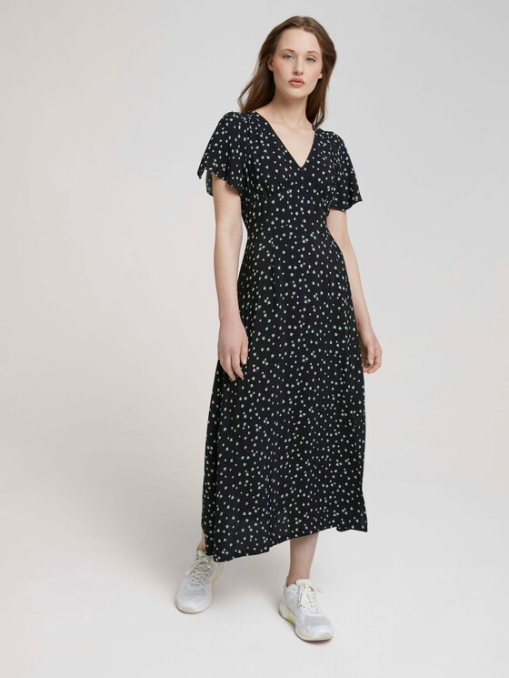 gemustertes Midikleid - Frauen - black minimal flower print gemustertes Midikleid - Frauen - black minimal flower print - 3 - TOM TAILOR Denim
