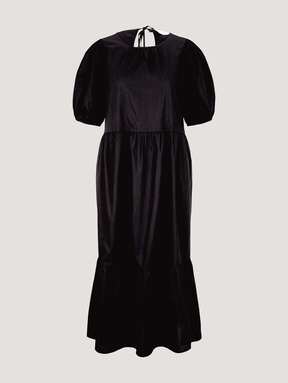 Volant Midikleid mit Bio-Baumwolle - Frauen - deep black Volant Midikleid mit Bio-Baumwolle - Frauen - deep black - 7 - TOM TAILOR Denim