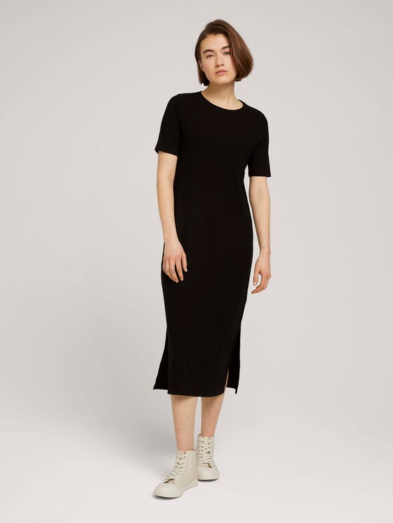 Midikleid mit Rippstruktur - Frauen - deep black Midikleid mit Rippstruktur - Frauen - deep black - 3 - TOM TAILOR Denim