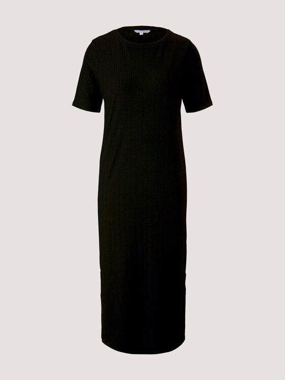 Midikleid mit Rippstruktur - Frauen - deep black Midikleid mit Rippstruktur - Frauen - deep black - 7 - TOM TAILOR Denim