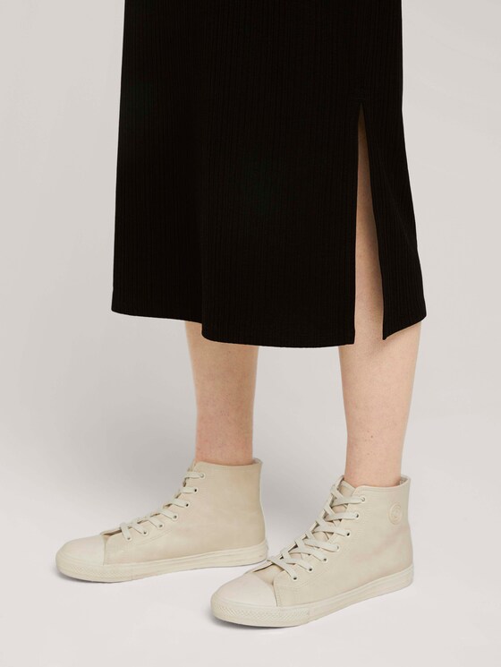 Midikleid mit Rippstruktur - Frauen - deep black Midikleid mit Rippstruktur - Frauen - deep black - 9 - TOM TAILOR Denim