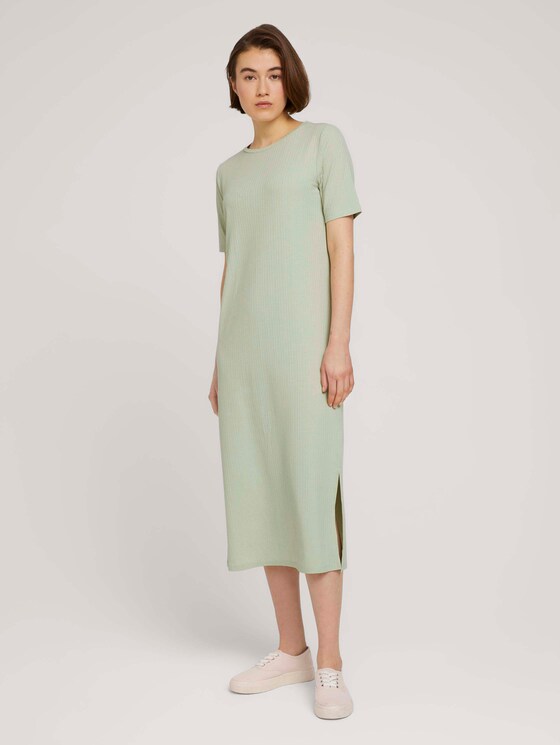 Midikleid mit Rippstruktur - Frauen - light dusty green Midikleid mit Rippstruktur - Frauen - light dusty green - 1 - TOM TAILOR Denim