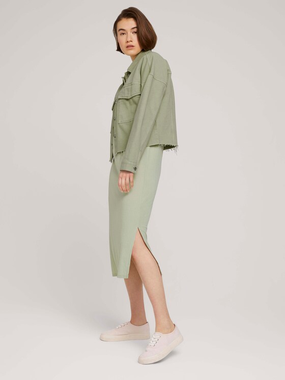Midikleid mit Rippstruktur - Frauen - light dusty green Midikleid mit Rippstruktur - Frauen - light dusty green - 3 - TOM TAILOR Denim