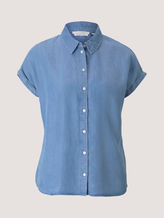 Jeansbluse mit TENCEL™ - Frauen - Used Light Stone Blue Denim Jeansbluse mit TENCEL™ - Frauen - Used Light Stone Blue Denim - 7 - TOM TAILOR Denim