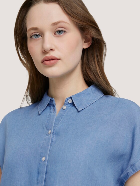 Jeansbluse mit TENCEL™ - Frauen - Used Light Stone Blue Denim Jeansbluse mit TENCEL™ - Frauen - Used Light Stone Blue Denim - 9 - TOM TAILOR Denim