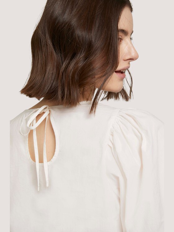 Ballonärmel Bluse mit Bio-Baumwolle - Frauen - Gardenia White Ballonärmel Bluse mit Bio-Baumwolle - Frauen - Gardenia White - 9 - TOM TAILOR Denim