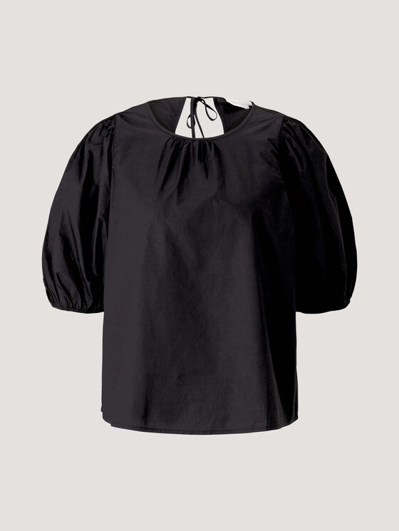 Ballonärmel Bluse mit Bio-Baumwolle - Frauen - deep black Ballonärmel Bluse mit Bio-Baumwolle - Frauen - deep black - 7 - TOM TAILOR Denim