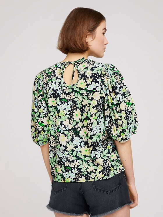Ballonärmel Bluse mit Bio-Baumwolle - Frauen - flower print Ballonärmel Bluse mit Bio-Baumwolle - Frauen - flower print - 2 - TOM TAILOR Denim