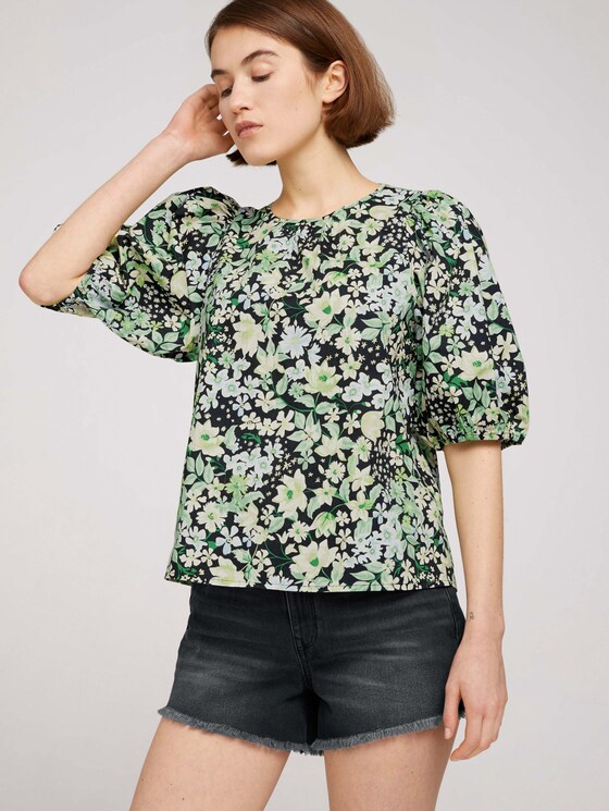 Ballonärmel Bluse mit Bio-Baumwolle - Frauen - flower print Ballonärmel Bluse mit Bio-Baumwolle - Frauen - flower print - 5 - TOM TAILOR Denim