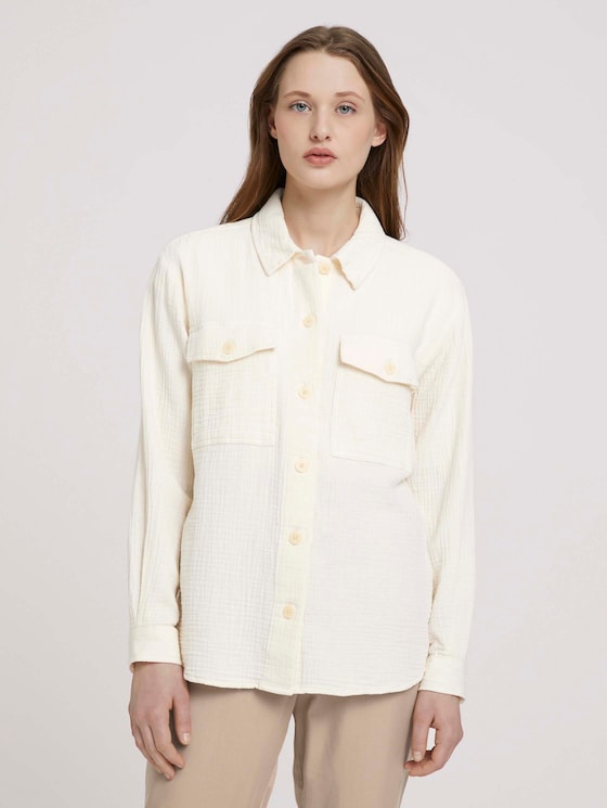 Strukturiertes Überhemd - Frauen - soft creme beige Strukturiertes Überhemd - Frauen - soft creme beige - 1 - TOM TAILOR Denim