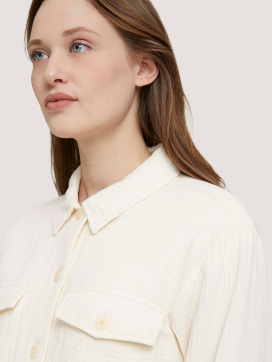 Strukturiertes Überhemd - Frauen - soft creme beige Strukturiertes Überhemd - Frauen - soft creme beige - 9 - TOM TAILOR Denim