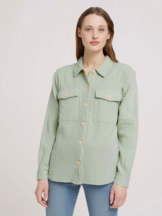 Strukturiertes Überhemd - Frauen - light dusty green Strukturiertes Überhemd - Frauen - light dusty green - 1 - TOM TAILOR Denim