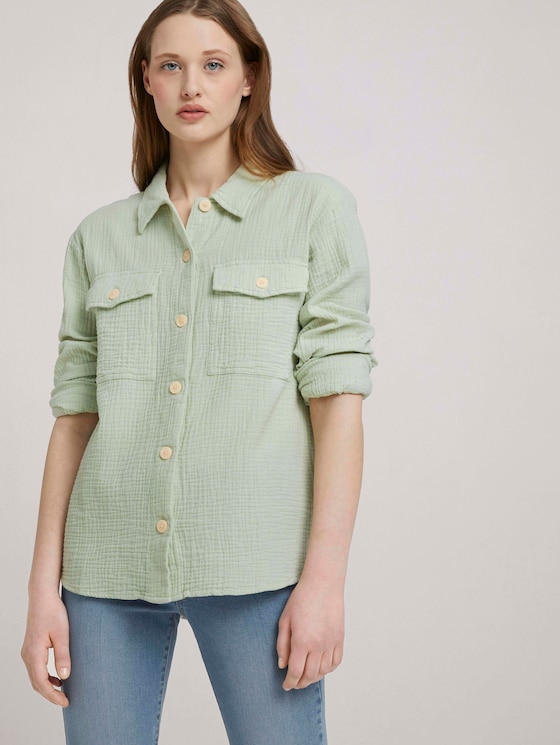 Strukturiertes Überhemd - Frauen - light dusty green Strukturiertes Überhemd - Frauen - light dusty green - 5 - TOM TAILOR Denim