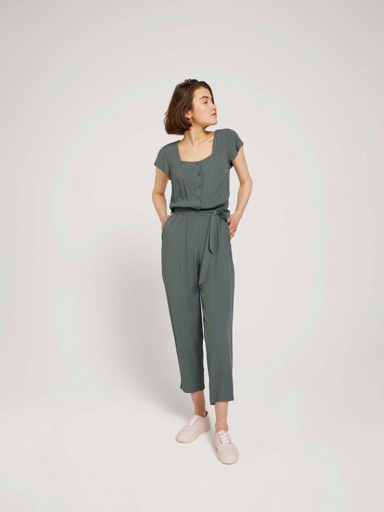 Jumpsuit mit Bindegürtel - Frauen - dusty pine green Jumpsuit mit Bindegürtel - Frauen - dusty pine green - 1 - TOM TAILOR Denim