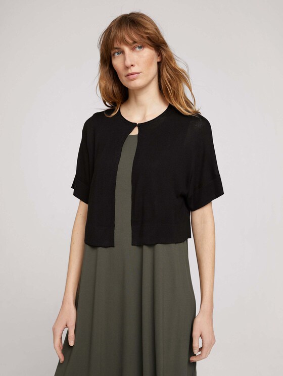 Kurzer Bolero mit Knopf - Frauen - deep black Kurzer Bolero mit Knopf - Frauen - deep black - 1 - TOM TAILOR