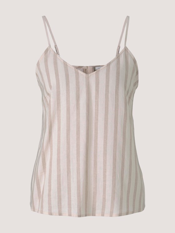 Spaghetti Top mit Leinen - Frauen - brown beige stripe Spaghetti Top mit Leinen - Frauen - brown beige stripe - 7 - TOM TAILOR Denim
