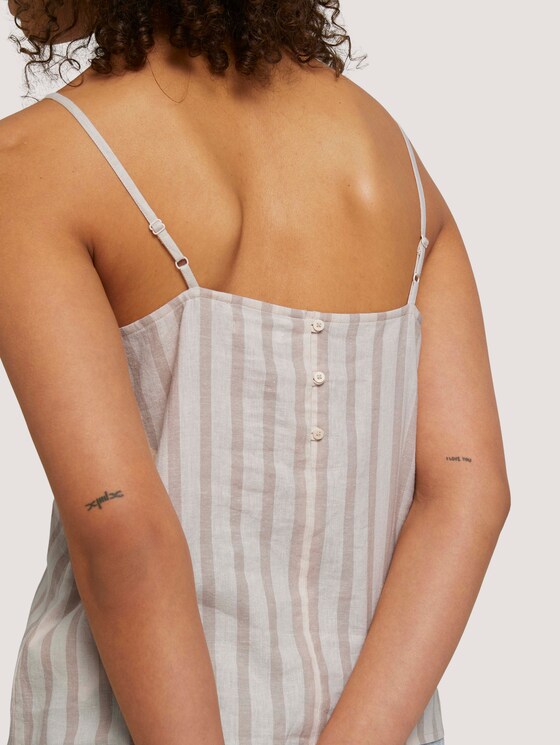 Spaghetti Top mit Leinen - Frauen - brown beige stripe Spaghetti Top mit Leinen - Frauen - brown beige stripe - 9 - TOM TAILOR Denim
