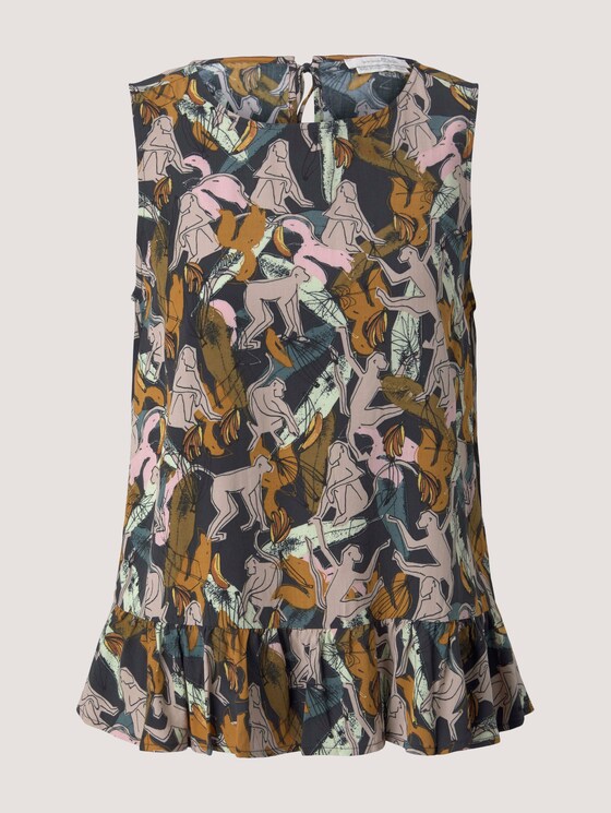 Ärmellose Bluse mit LENZING™ ECOVERO™ - Frauen - abstract monkey print Ärmellose Bluse mit LENZING™ ECOVERO™ - Frauen - abstract monkey print - 7 - TOM TAILOR Denim