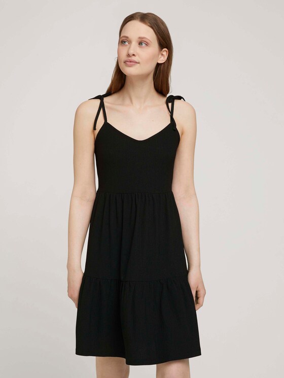 Jersey Minikleid mit Schleifendetail - Frauen - deep black Jersey Minikleid mit Schleifendetail - Frauen - deep black - 1 - TOM TAILOR Denim