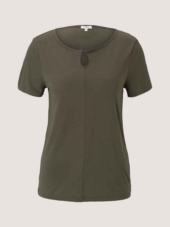 T-Shirt mit Knotendetail - Frauen - Grape Leaf Green T-Shirt mit Knotendetail - Frauen - Grape Leaf Green - 7 - TOM TAILOR