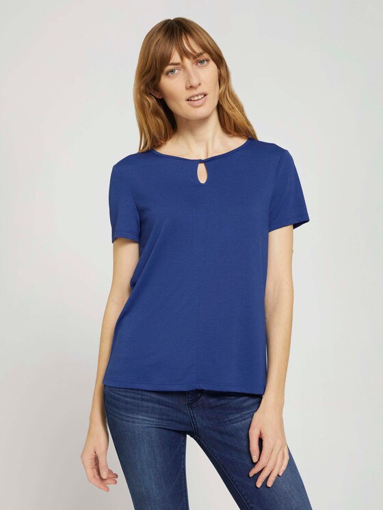 T-Shirt mit Knotendetail - Frauen - anemone blue T-Shirt mit Knotendetail - Frauen - anemone blue - 1 - TOM TAILOR