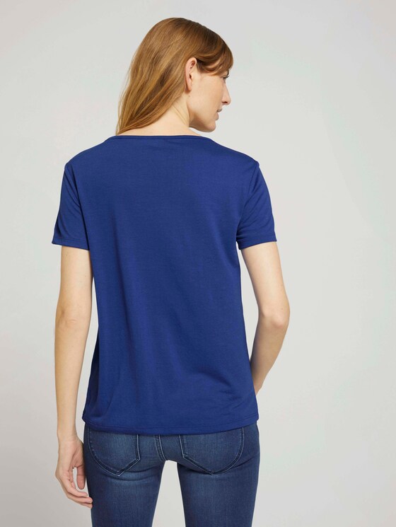 T-Shirt mit Knotendetail - Frauen - anemone blue T-Shirt mit Knotendetail - Frauen - anemone blue - 2 - TOM TAILOR