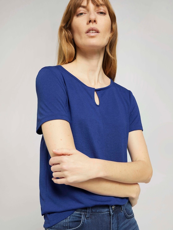 T-Shirt mit Knotendetail - Frauen - anemone blue T-Shirt mit Knotendetail - Frauen - anemone blue - 5 - TOM TAILOR