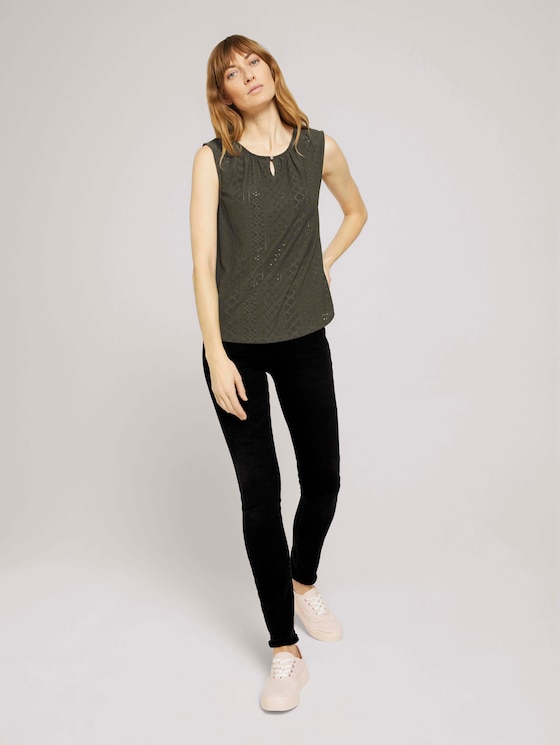 Top mit Strukturmuster - Frauen - Grape Leaf Green Top mit Strukturmuster - Frauen - Grape Leaf Green - 3 - TOM TAILOR