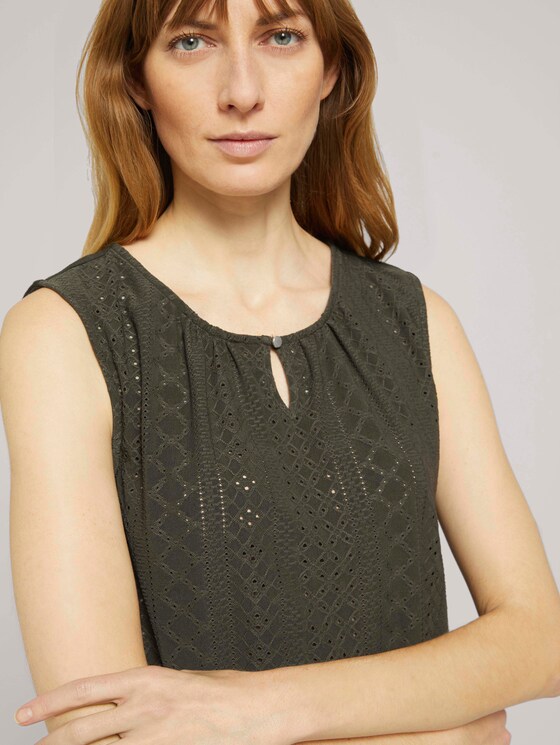 Top mit Strukturmuster - Frauen - Grape Leaf Green Top mit Strukturmuster - Frauen - Grape Leaf Green - 9 - TOM TAILOR