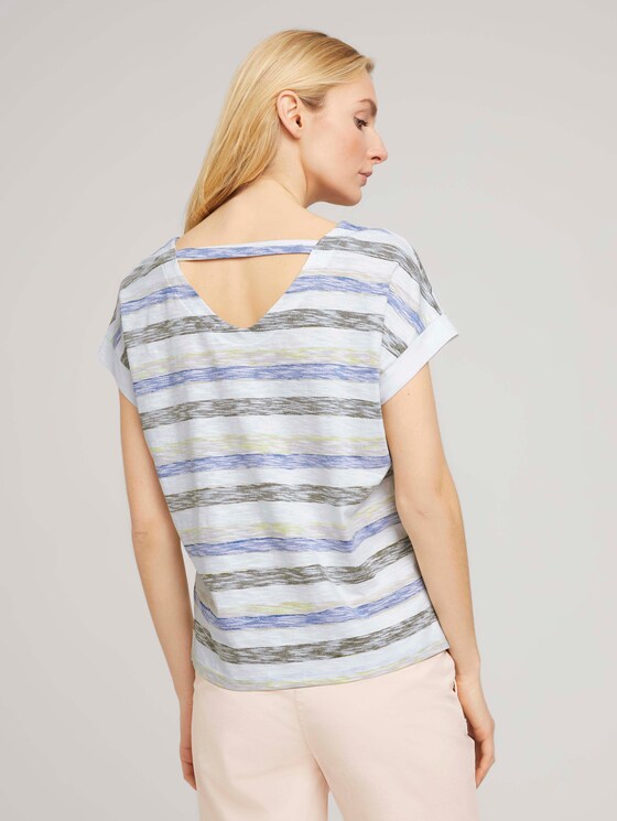 Lockeres T-Shirt mit Bio-Baumwolle - Frauen - blue stripe horizontal Lockeres T-Shirt mit Bio-Baumwolle - Frauen - blue stripe horizontal - 2 - TOM TAILOR