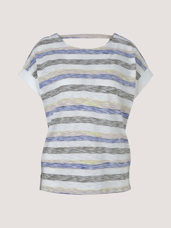 Lockeres T-Shirt mit Bio-Baumwolle - Frauen - blue stripe horizontal Lockeres T-Shirt mit Bio-Baumwolle - Frauen - blue stripe horizontal - 7 - TOM TAILOR