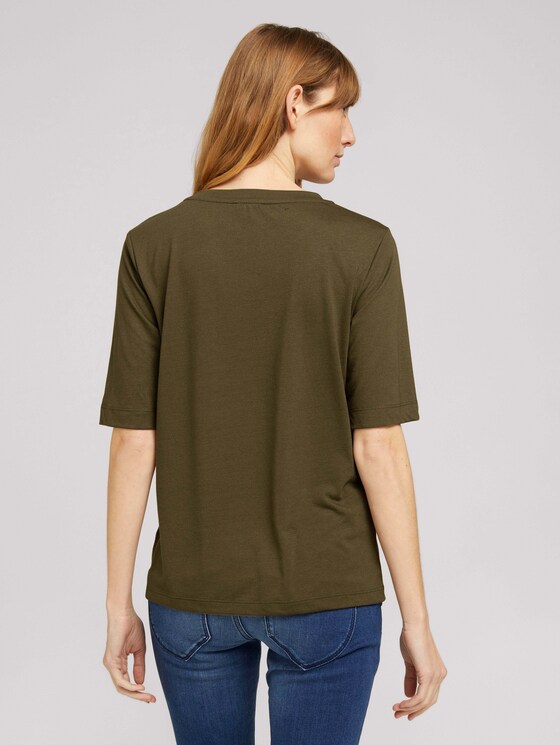 T-Shirt mit feinem Print - Frauen - Grape Leaf Green T-Shirt mit feinem Print - Frauen - Grape Leaf Green - 2 - TOM TAILOR