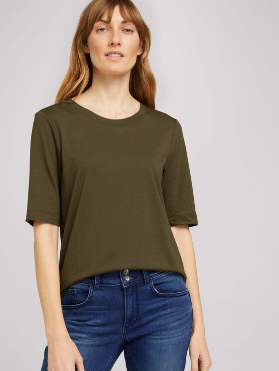 T-Shirt mit feinem Print - Frauen - Grape Leaf Green T-Shirt mit feinem Print - Frauen - Grape Leaf Green - 5 - TOM TAILOR