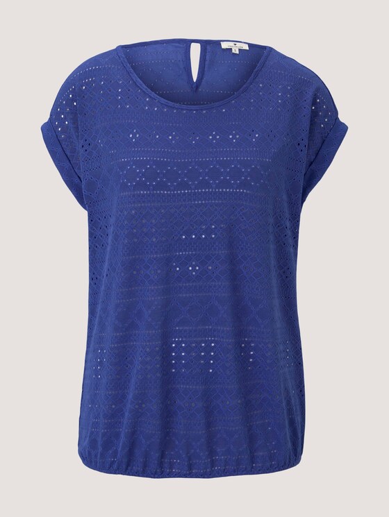 Elastisches T-Shirt mit Strukturmuster - Frauen - anemone blue Elastisches T-Shirt mit Strukturmuster - Frauen - anemone blue - 7 - TOM TAILOR