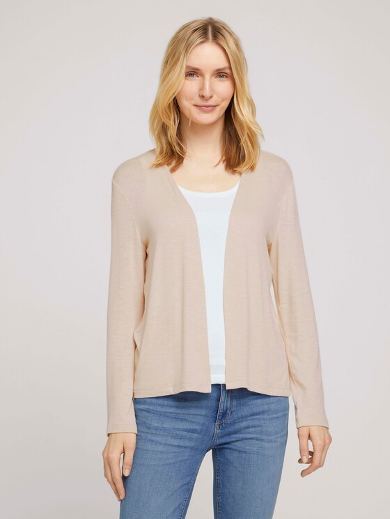 Basic Shirt Cardigan - Frauen - Linen White Basic Shirt Cardigan - Frauen - Linen White - 1 - TOM TAILOR