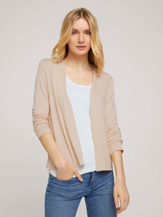 Basic Shirt Cardigan - Frauen - Linen White Basic Shirt Cardigan - Frauen - Linen White - 5 - TOM TAILOR