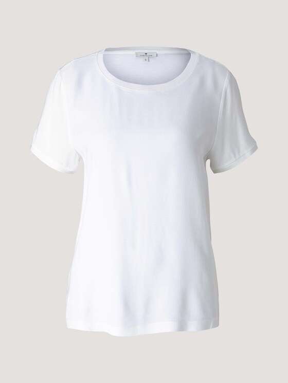 T-Shirt im Materialmix - Frauen - Whisper White T-Shirt im Materialmix - Frauen - Whisper White - 7 - TOM TAILOR