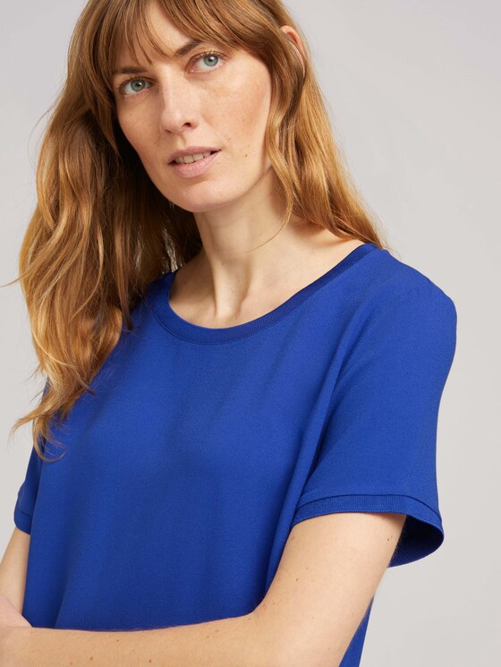 T-Shirt im Materialmix - Frauen - anemone blue T-Shirt im Materialmix - Frauen - anemone blue - 9 - TOM TAILOR
