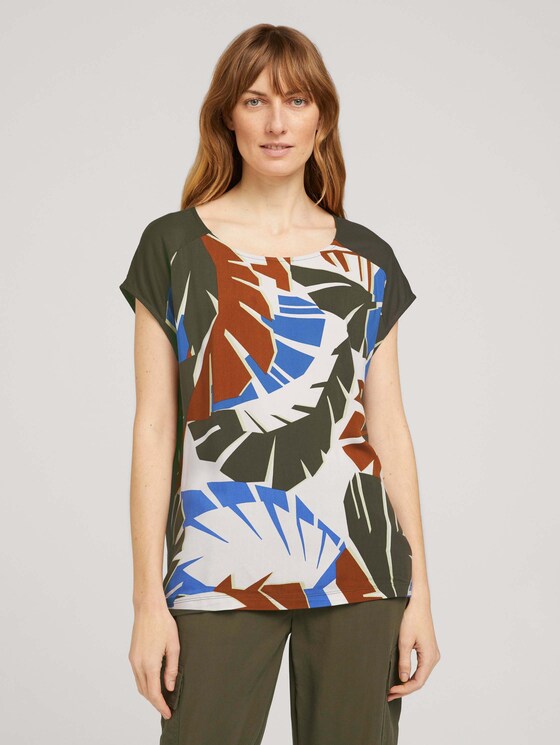 Palmen T-Shirt mit Print - Frauen - Grape Leaf Green Palmen T-Shirt mit Print - Frauen - Grape Leaf Green - 1 - TOM TAILOR