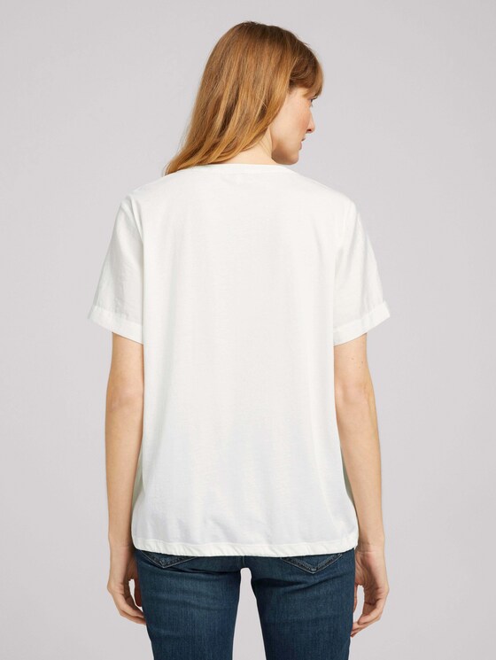T-Shirt mit TENCEL™ und Tunnelzug - Frauen - Whisper White T-Shirt mit TENCEL™ und Tunnelzug - Frauen - Whisper White - 2 - TOM TAILOR
