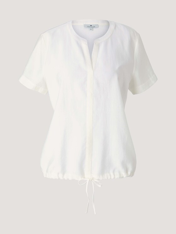 T-Shirt mit TENCEL™ und Tunnelzug - Frauen - Whisper White T-Shirt mit TENCEL™ und Tunnelzug - Frauen - Whisper White - 7 - TOM TAILOR