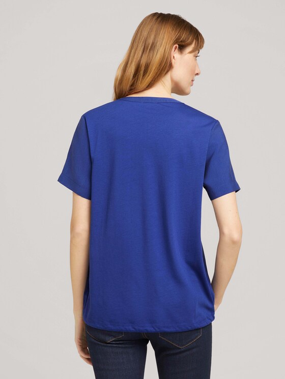 T-Shirt mit TENCEL™ und Tunnelzug - Frauen - anemone blue T-Shirt mit TENCEL™ und Tunnelzug - Frauen - anemone blue - 2 - TOM TAILOR