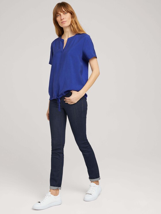 T-Shirt mit TENCEL™ und Tunnelzug - Frauen - anemone blue T-Shirt mit TENCEL™ und Tunnelzug - Frauen - anemone blue - 3 - TOM TAILOR